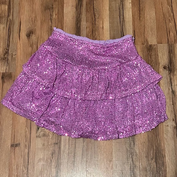 Purple sequin mini skirt - Picture 1 of 3